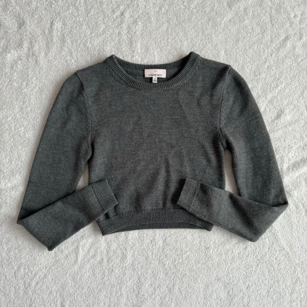 aritzia sunday best merino wool cropped sweater
